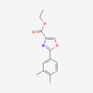 molecular formula C14H15NO3 B14855234 Ethyl 2-(3,4-dimethylphenyl)oxazole-4-carboxylate 