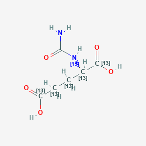 molecular formula C6H10N2O5 B14855306 Carbamoyl-L-glutamic-13C5-15N acid 