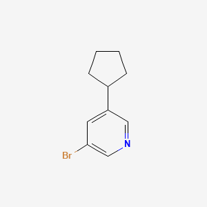 molecular formula C10H12BrN B14855338 3-Bromo-5-(cyclopentyl)pyridine 