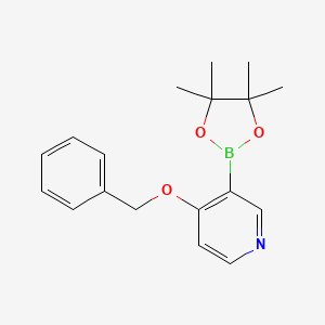 molecular formula C18H22BNO3 B14855348 4-(Benzyloxy)-3-(4,4,5,5-tetramethyl-1,3,2-dioxaborolan-2-YL)pyridine 