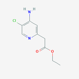 molecular formula C9H11ClN2O2 B14855394 Ethyl (4-amino-5-chloropyridin-2-YL)acetate 