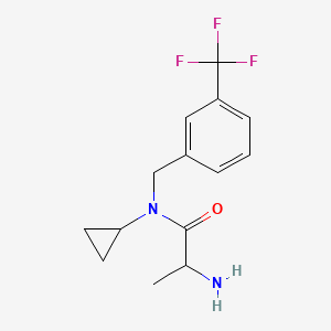 molecular formula C14H17F3N2O B14855406 2-amino-N-cyclopropyl-N-[[3-(trifluoromethyl)phenyl]methyl]propanamide 