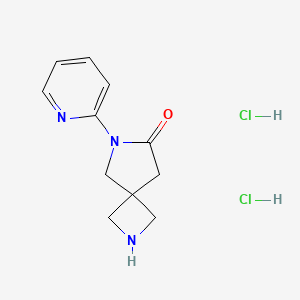 molecular formula C11H15Cl2N3O B1485550 6-(Pyridin-2-yl)-2,6-diazaspiro[3.4]octan-7-one dihydrochloride CAS No. 2098008-33-2
