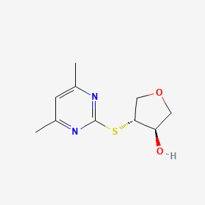 (3R,4R)-4-[(4,6-dimethylpyrimidin-2-yl)sulfanyl]oxolan-3-ol