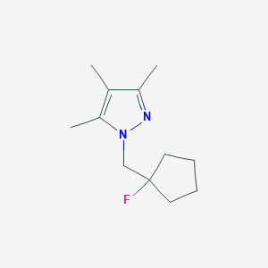 molecular formula C12H19FN2 B1485557 1-[(1-fluorocyclopentyl)methyl]-3,4,5-trimethyl-1H-pyrazole CAS No. 2098050-95-2