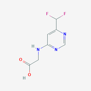 molecular formula C7H7F2N3O2 B1485560 2-{[6-(Difluoromethyl)pyrimidin-4-yl]amino}acetic acid CAS No. 2097958-61-5