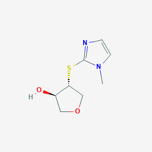 molecular formula C8H12N2O2S B1485562 (3R,4R)-4-[(1-甲基-1H-咪唑-2-基)硫烷基]氧杂环-3-醇 CAS No. 2165957-97-9
