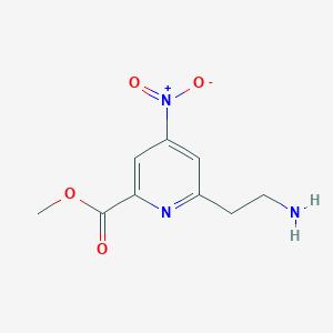 molecular formula C9H11N3O4 B14855669 Methyl 6-(2-aminoethyl)-4-nitropyridine-2-carboxylate 