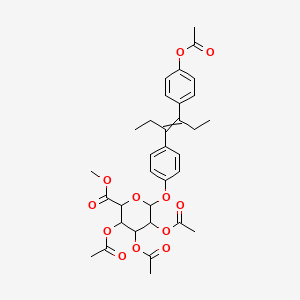 molecular formula C33H38O12 B14855691 Acetyldiethylstilbestrol 2,3,4-tri-O-acetyl-B-D-glucuronide methyl ester 