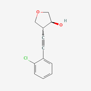 molecular formula C12H11ClO2 B1485580 (3S,4R)-4-[2-(2-chlorophenyl)ethynyl]oxolan-3-ol CAS No. 2166197-91-5