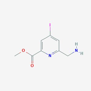 molecular formula C8H9IN2O2 B14855826 Methyl 6-(aminomethyl)-4-iodopyridine-2-carboxylate 