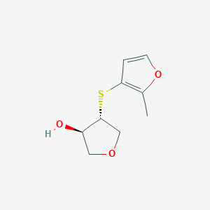 molecular formula C9H12O3S B1485588 (3R,4R)-4-[(2-methylfuran-3-yl)sulfanyl]oxolan-3-ol CAS No. 2166169-91-9
