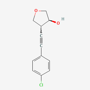 molecular formula C12H11ClO2 B1485601 (3S,4R)-4-[2-(4-chlorophenyl)ethynyl]oxolan-3-ol CAS No. 2165950-98-9