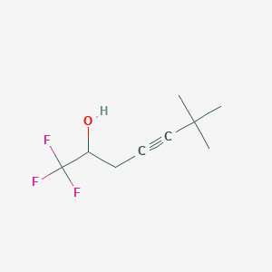 molecular formula C9H13F3O B1485603 1,1,1-Trifluoro-6,6-dimethylhept-4-yn-2-ol CAS No. 1692250-42-2