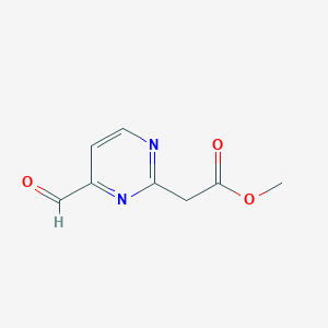 molecular formula C8H8N2O3 B14856090 Methyl 2-(4-formylpyrimidin-2-YL)acetate 