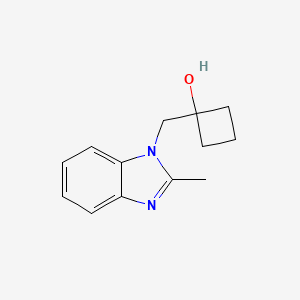 molecular formula C13H16N2O B1485615 1-[(2-methyl-1H-1,3-benzodiazol-1-yl)methyl]cyclobutan-1-ol CAS No. 2202367-13-1
