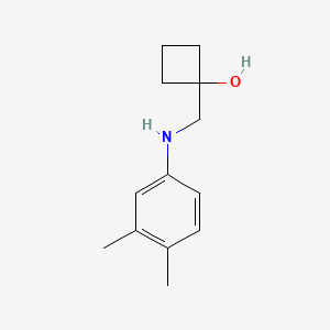 molecular formula C13H19NO B1485616 1-{[(3,4-Dimethylphenyl)amino]methyl}cyclobutan-1-ol CAS No. 2199245-44-6