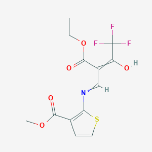 Methyl 2-([2-(ethoxycarbonyl)-4,4,4-trifluoro-3-oxobut-1-enyl]amino)thiophene-3-carboxylate