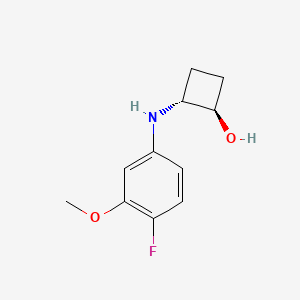 molecular formula C11H14FNO2 B1485641 trans-2-[(4-Fluoro-3-methoxyphenyl)amino]cyclobutan-1-ol CAS No. 2165901-43-7