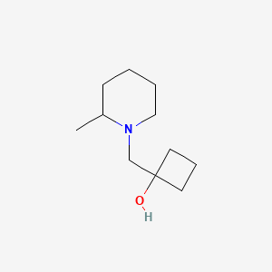 molecular formula C11H21NO B1485648 1-[(2-Methylpiperidin-1-yl)methyl]cyclobutan-1-ol CAS No. 2201315-17-3