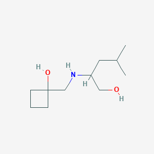 1-{[(1-Hydroxy-4-methylpentan-2-yl)amino]methyl}cyclobutan-1-ol