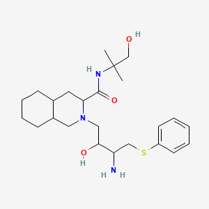 2-(3-amino-2-hydroxy-4-phenylsulfanylbutyl)-N-(1-hydroxy-2-methylpropan-2-yl)-3,4,4a,5,6,7,8,8a-octahydro-1H-isoquinoline-3-carboxamide