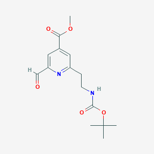 Methyl 2-(2-((tert-butoxycarbonyl)amino)ethyl)-6-formylisonicotinate