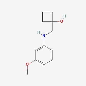 molecular formula C12H17NO2 B1485660 1-{[(3-Methoxyphenyl)amino]methyl}cyclobutan-1-ol CAS No. 2164264-82-6