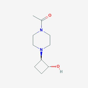 molecular formula C10H18N2O2 B1485662 1-{4-[反式-2-羟基环丁基]哌嗪-1-基}乙烷-1-酮 CAS No. 2148428-31-1