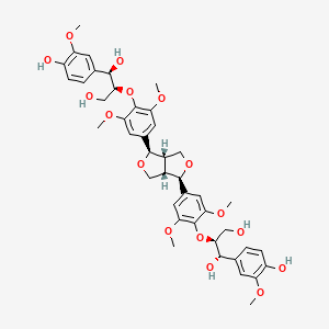 (1R,2S)-2-[4-[(3R,3aS,6R,6aS)-6-[4-[(1S,2S)-1,3-dihydroxy-1-(4-hydroxy-3-methoxyphenyl)propan-2-yl]oxy-3,5-dimethoxyphenyl]-1,3,3a,4,6,6a-hexahydrofuro[3,4-c]furan-3-yl]-2,6-dimethoxyphenoxy]-1-(4-hydroxy-3-methoxyphenyl)propane-1,3-diol