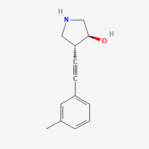 molecular formula C13H15NO B1485669 (3S,4R)-4-[2-(3-甲基苯基)乙炔基]吡咯烷-3-醇 CAS No. 2165687-45-4