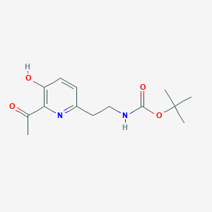 Tert-butyl 2-(6-acetyl-5-hydroxypyridin-2-YL)ethylcarbamate