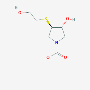 tert-butyl (3R,4R)-3-hydroxy-4-[(2-hydroxyethyl)sulfanyl]pyrrolidine-1-carboxylate
