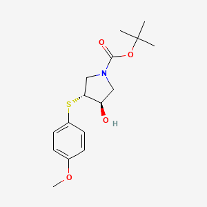 tert-butyl (3R,4R)-3-hydroxy-4-[(4-methoxyphenyl)sulfanyl]pyrrolidine-1-carboxylate