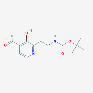 Tert-butyl 2-(4-formyl-3-hydroxypyridin-2-YL)ethylcarbamate