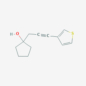 molecular formula C12H14OS B1485680 1-[3-(Thiophen-3-yl)prop-2-yn-1-yl]cyclopentan-1-ol CAS No. 2098040-19-6