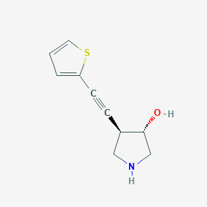 molecular formula C10H11NOS B1485685 (3S,4R)-4-[2-(thiophen-2-yl)ethynyl]pyrrolidin-3-ol CAS No. 2165523-97-5