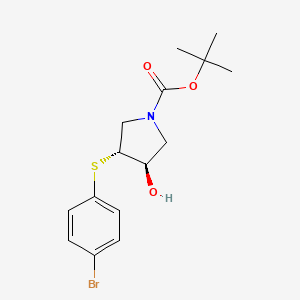 tert-butyl (3R,4R)-3-[(4-bromophenyl)sulfanyl]-4-hydroxypyrrolidine-1-carboxylate