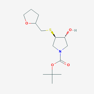 tert-butyl (3R,4R)-3-hydroxy-4-{[(oxolan-2-yl)methyl]sulfanyl}pyrrolidine-1-carboxylate