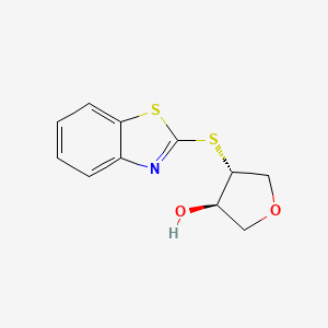 molecular formula C11H11NO2S2 B1485692 (3R,4R)-4-(1,3-benzothiazol-2-ylsulfanyl)oxolan-3-ol CAS No. 2165611-19-6