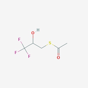 1-[(3,3,3-Trifluoro-2-hydroxypropyl)sulfanyl]ethan-1-one