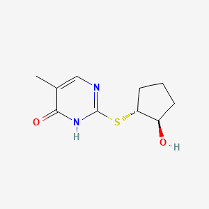 2-{[(1R,2R)-2-hydroxycyclopentyl]sulfanyl}-5-methylpyrimidin-4-ol