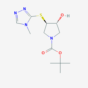 tert-butyl (3R,4R)-3-hydroxy-4-[(4-methyl-4H-1,2,4-triazol-3-yl)sulfanyl]pyrrolidine-1-carboxylate