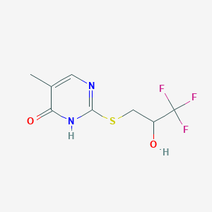 molecular formula C8H9F3N2O2S B1485719 5-Methyl-2-[(3,3,3-trifluoro-2-hydroxypropyl)sulfanyl]pyrimidin-4-ol CAS No. 2025555-65-9