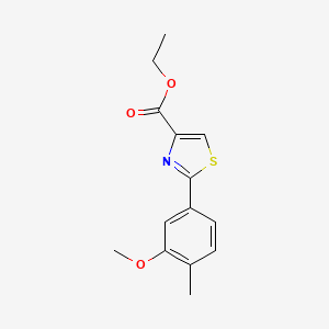 molecular formula C14H15NO3S B14857196 Ethyl 2-(3-methoxy-4-methylphenyl)thiazole-4-carboxylate 