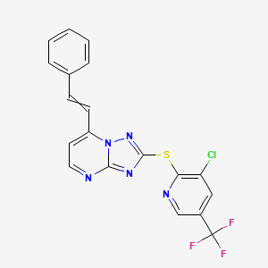 (Z)-2-(3-chloro-5-(trifluoromethyl)pyridin-2-ylthio)-7-styryl-[1,2,4]triazolo[1,5-a]pyrimidine