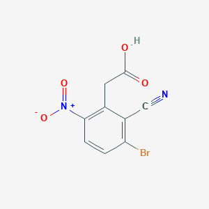 molecular formula C9H5BrN2O4 B1485728 3-Bromo-2-cyano-6-nitrophenylacetic acid CAS No. 1805521-15-6
