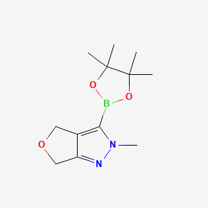 2-methyl-3-(tetramethyl-1,3,2-dioxaborolan-2-yl)-2H,4H,6H-furo[3,4-c]pyrazole