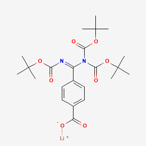 molecular formula C23H31LiN2O8 B14857287 lithium (E)-4-(N,N,N'-tris(tert-butoxycarbonyl)carbamimidoyl)benzoate 