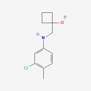 molecular formula C12H16ClNO B1485740 1-{[(3-Chloro-4-methylphenyl)amino]methyl}cyclobutan-1-ol CAS No. 2140144-32-5